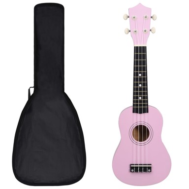 Set dječjeg ukulelea SOPRANO, s torbom, ružičasti, 21 "